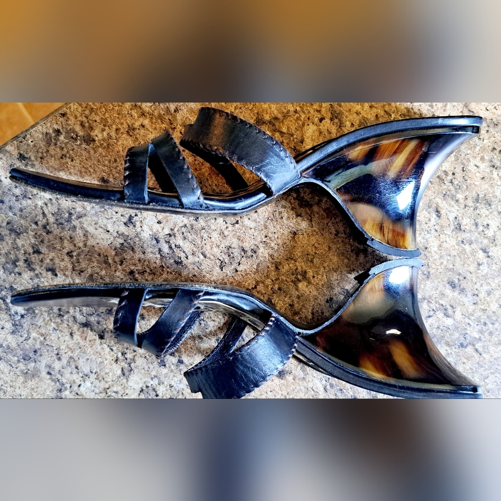 Ladies Stuart Weitzman Block Heel Shoe Strappy Br… - image 2